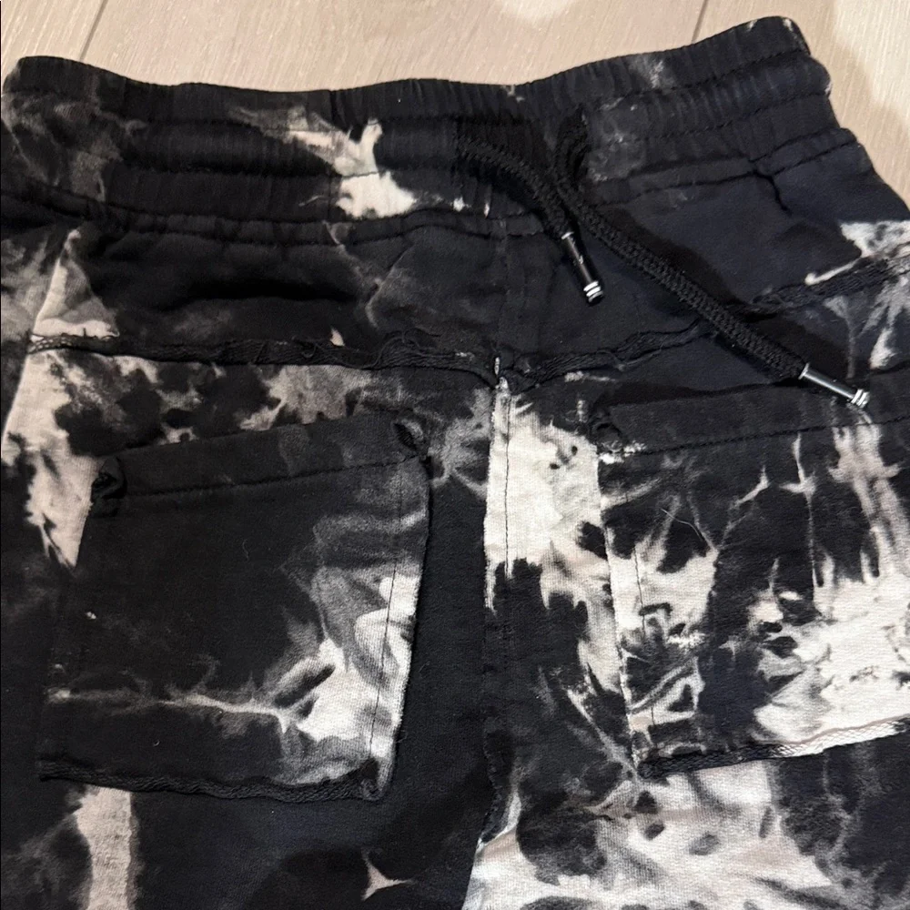 Superism Vision Tie-Dye Kid’s Black & White Shorts with pockets on front &  back